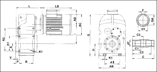 Габаритные и присоединительные размеры TNC